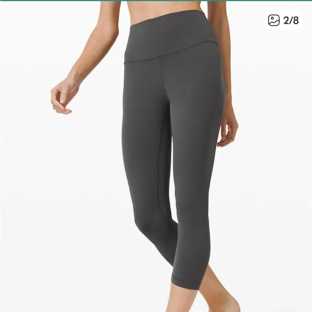 Lululemon Align High Rise Crop Legging Graphite Grey Womens 12